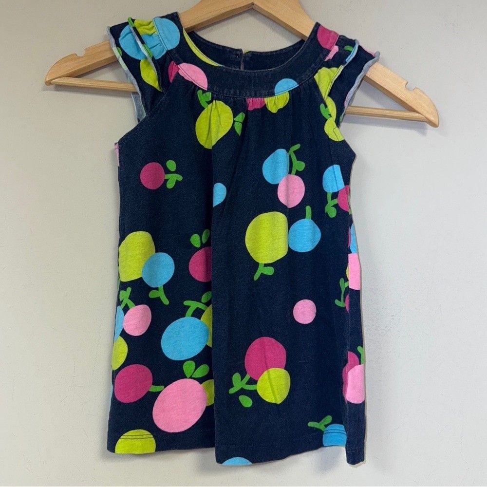 Navy Tunic Top Girls 4 Shirt Short Sleeve Summer Floral Beach Relaxed Cute